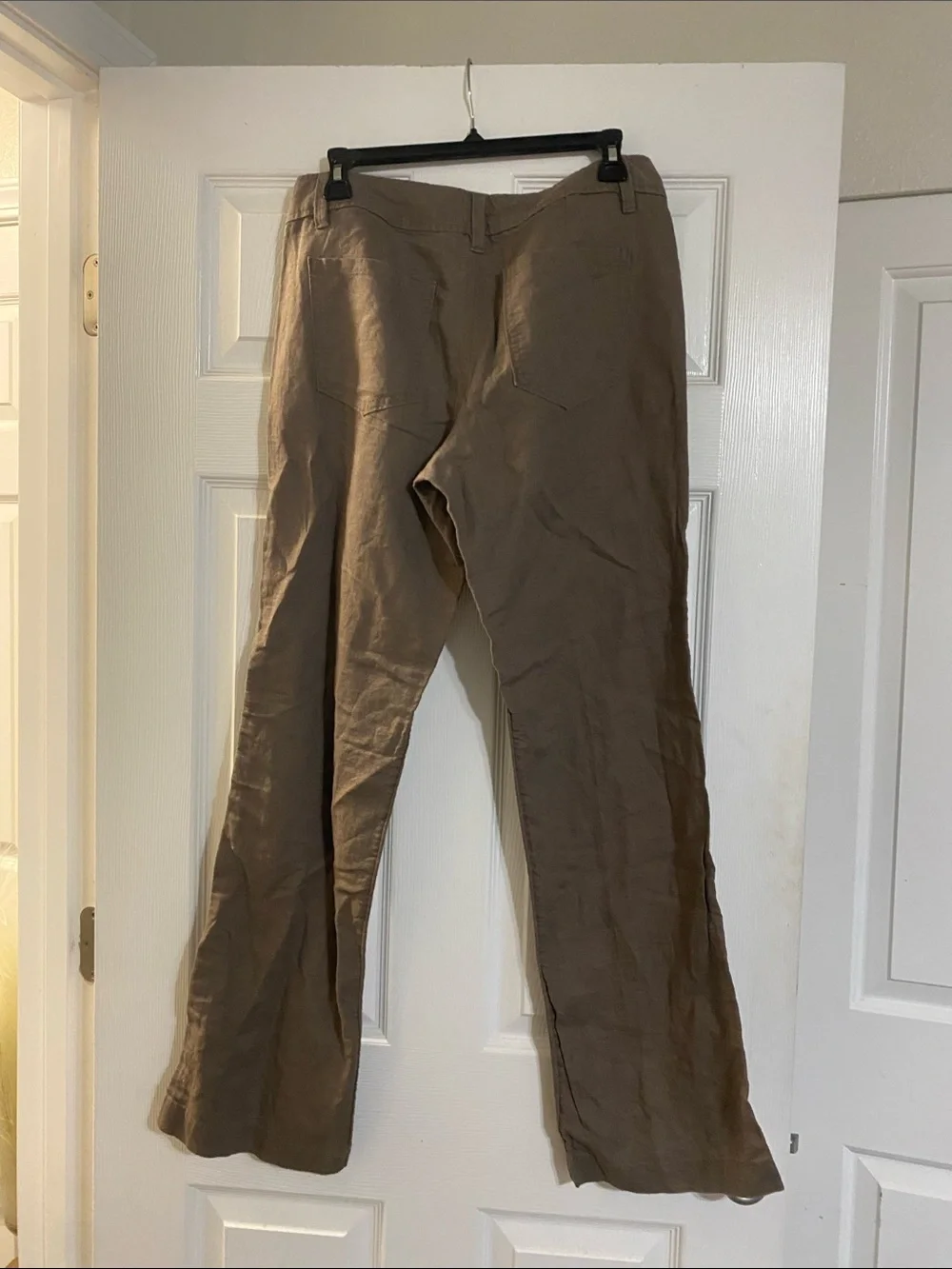 Banana Republic Women’s Taupe Straight-Leg Linen Trousers